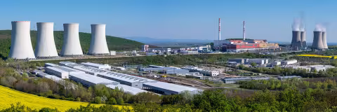 Nuclear Plant Aerial View Stock Image