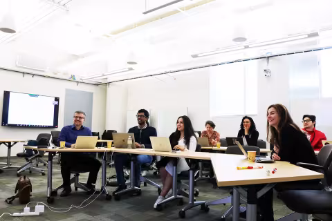 Researchers discuss ideas at the spring 2023 EHT workshop at Georgia Tech
