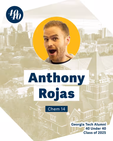 Male headshot superimposed on Georgia Tech scenes.